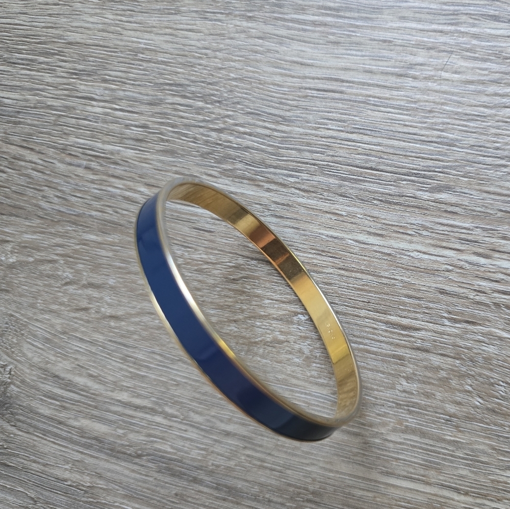 Monet Gold and Navy Bangle Bracelet